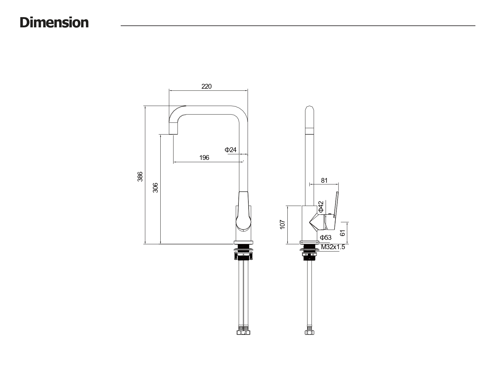 Смеситель для кухни Лугано AQ1781CR хром Aquatek