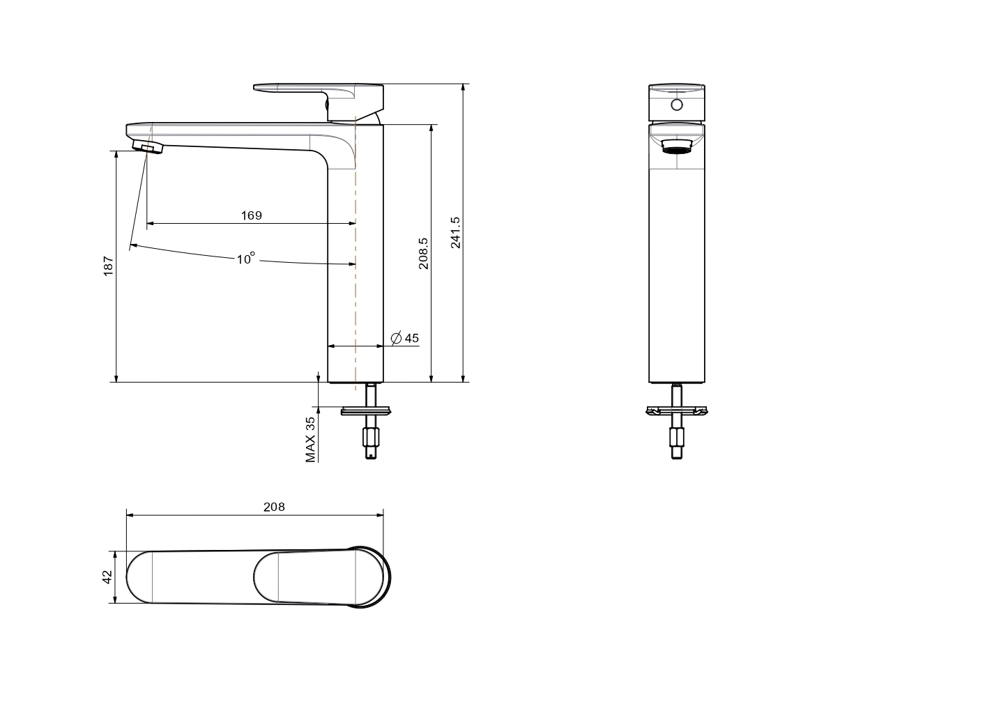 Смеситель для раковины Ника AQ1804MB черный Aquatek