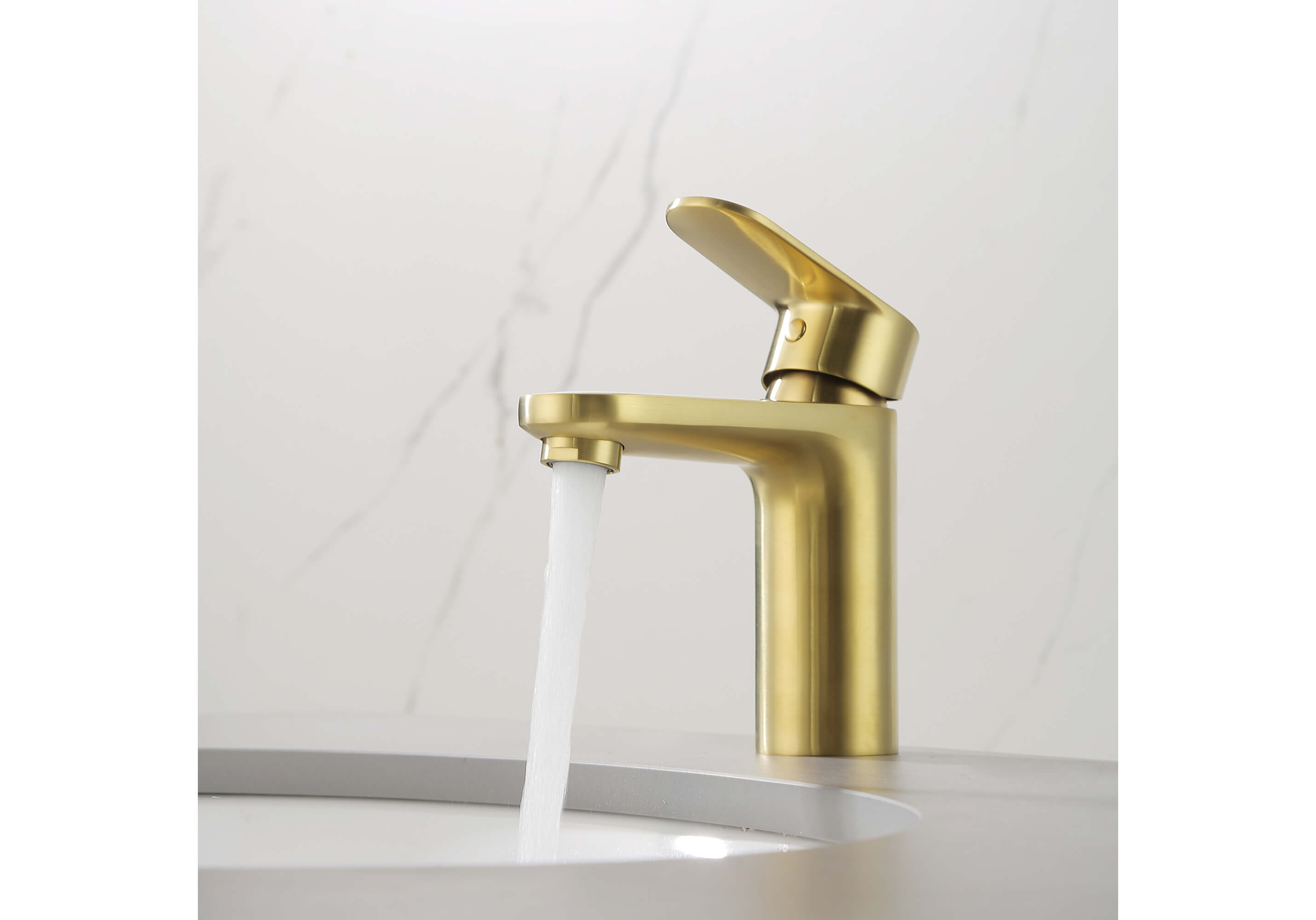 Смеситель для раковины Ника AQ1810BG шлифованное золото Aquatek