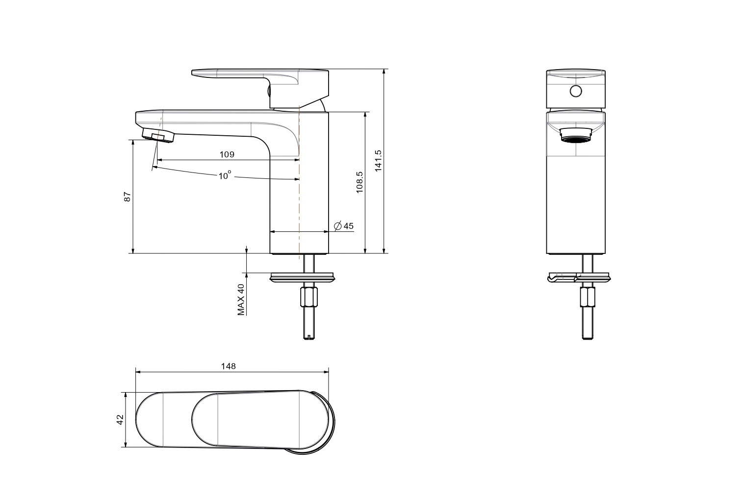 Смеситель для раковины Ника AQ1810BG шлифованное золото Aquatek