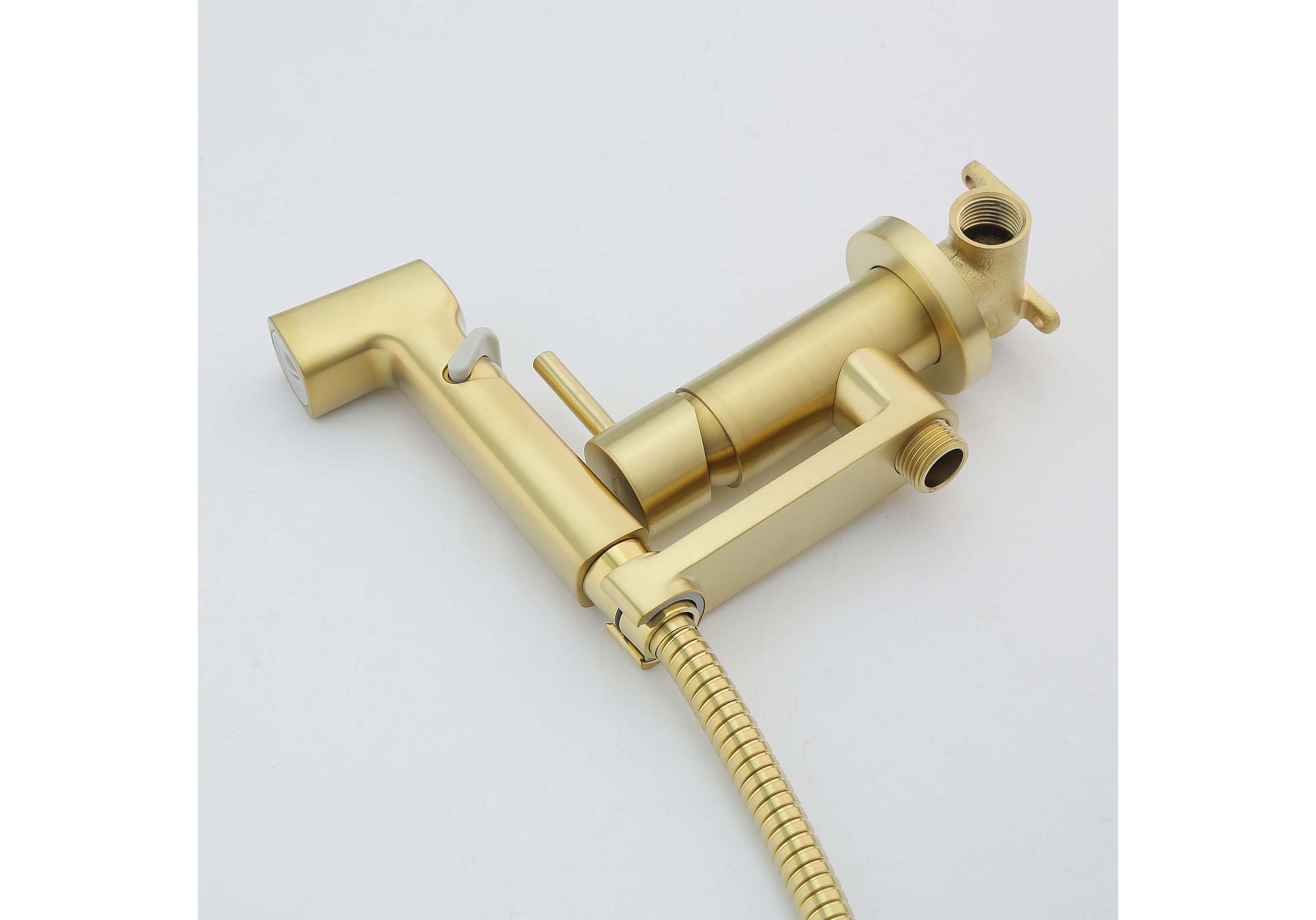 Встраиваемый гигиенический комплект Ника AQ1819BG шлифованное золото Aquatek