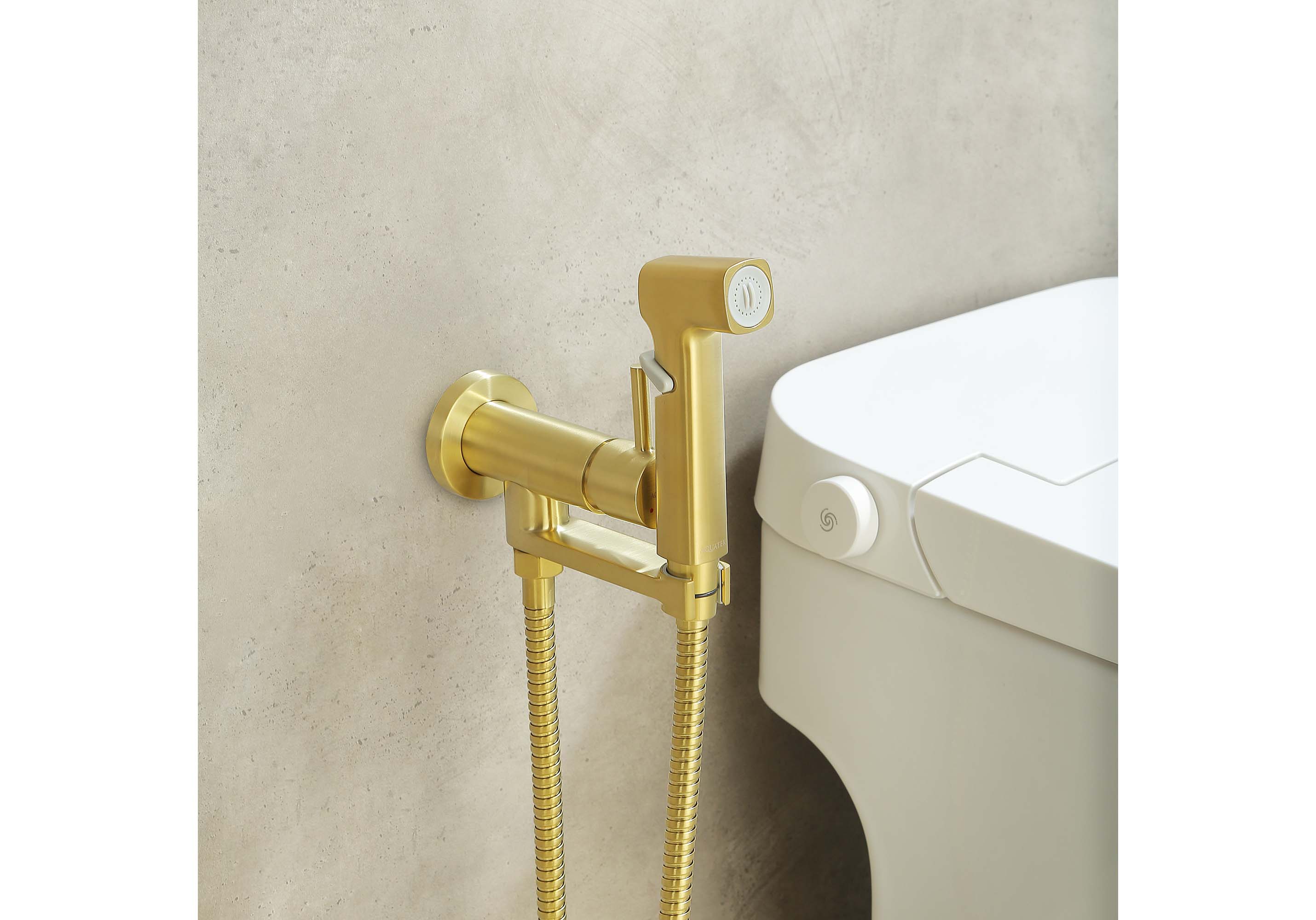 Встраиваемый гигиенический комплект Ника AQ1819BG шлифованное золото Aquatek