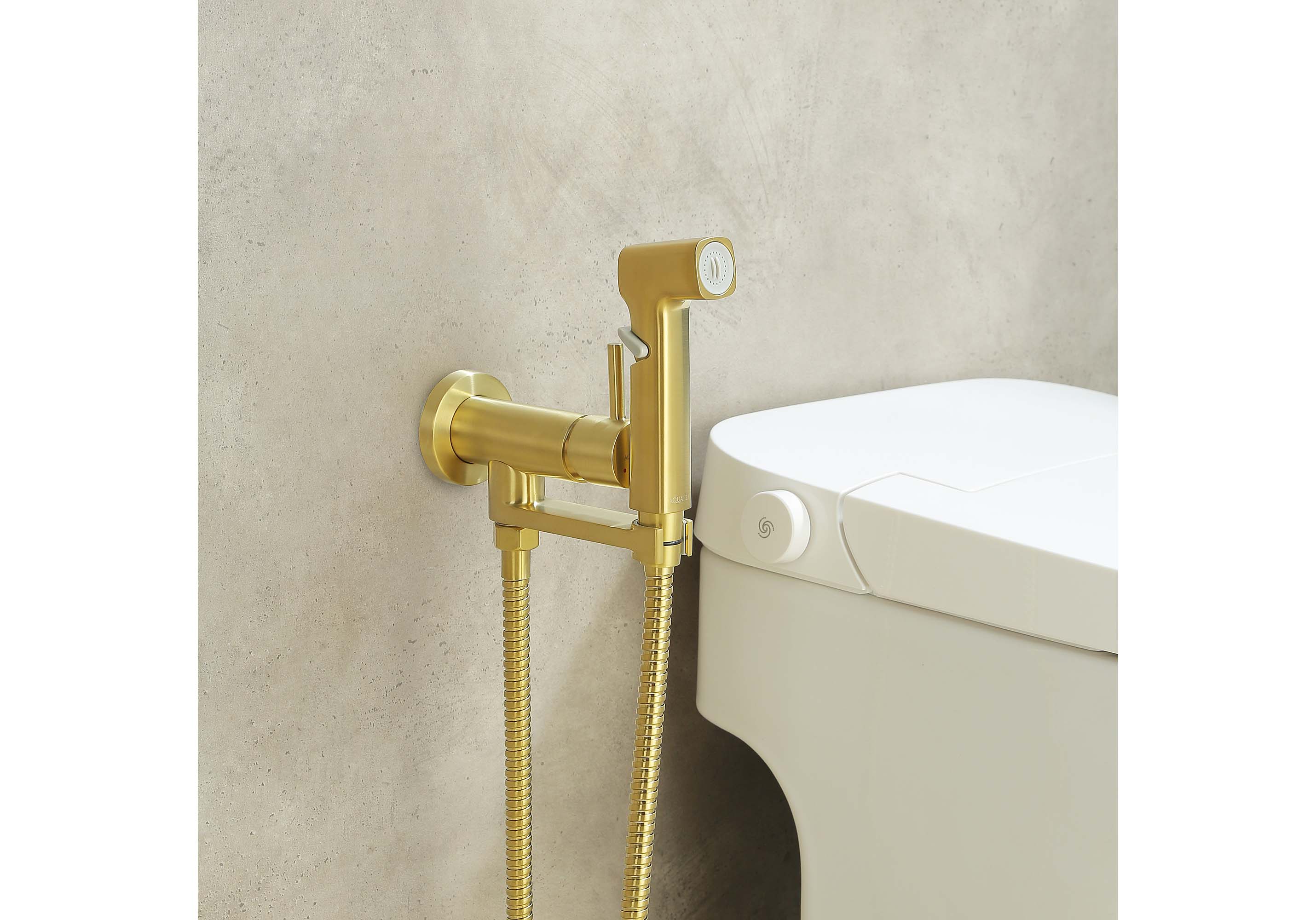 Встраиваемый гигиенический комплект Ника AQ1819BG шлифованное золото Aquatek