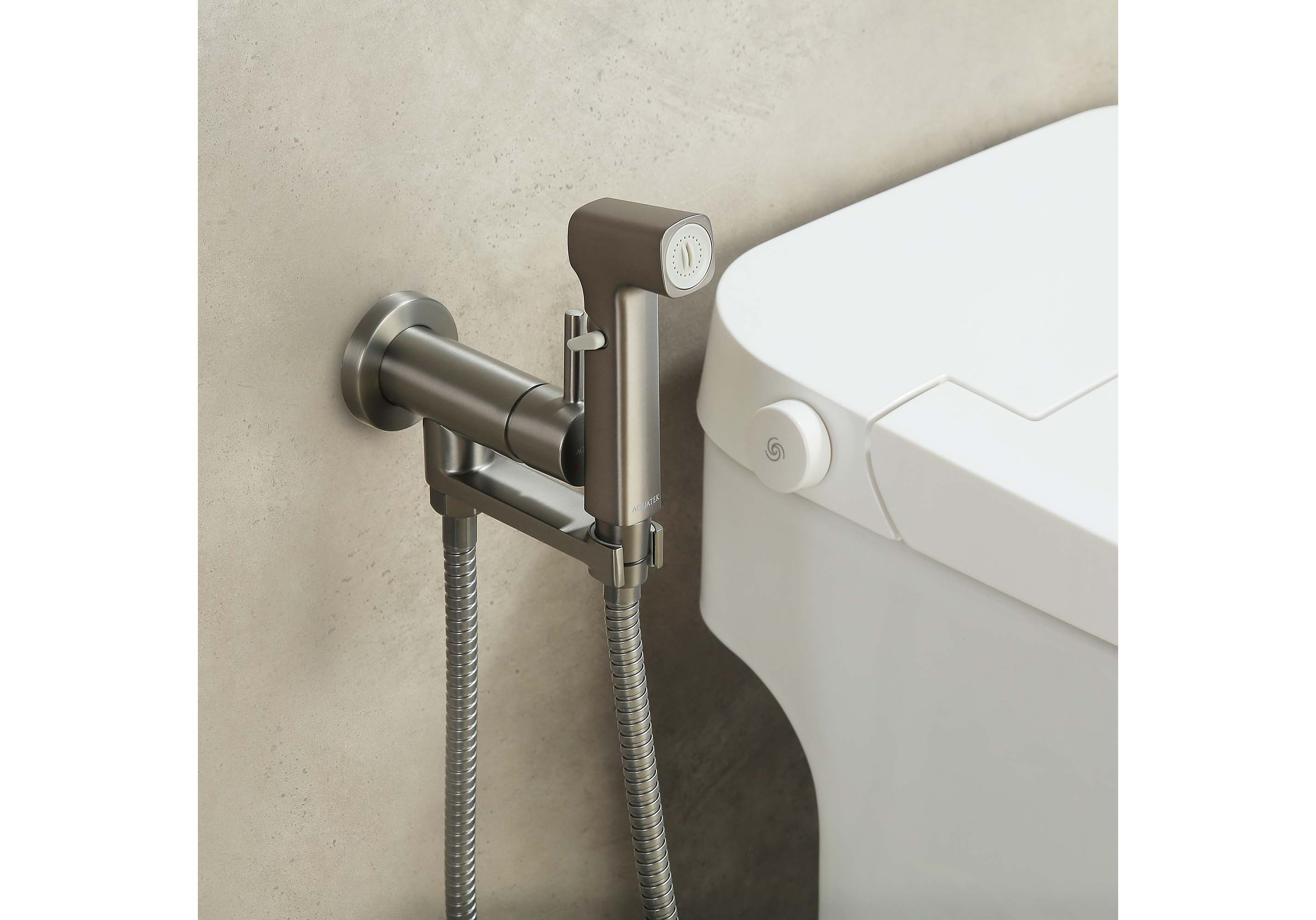 Встраиваемый гигиенический комплект Ника AQ1819BGM оружейная сталь Aquatek