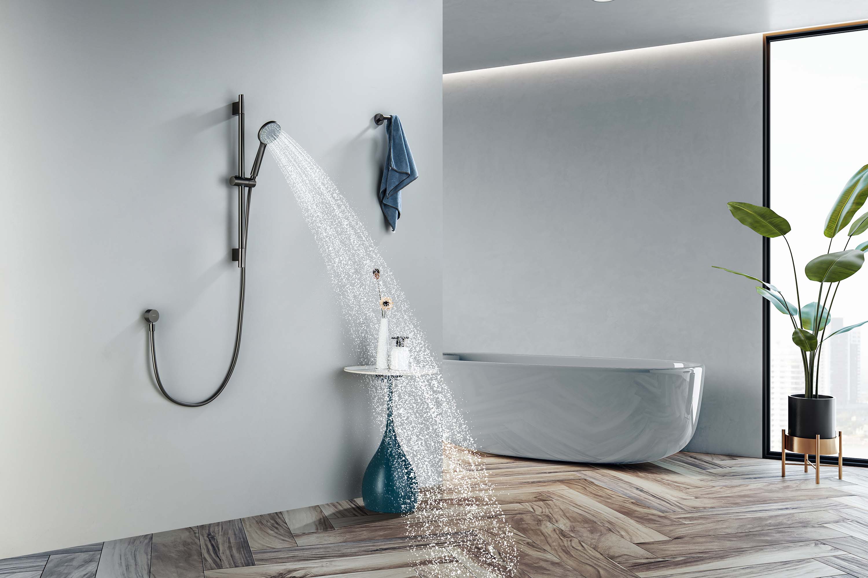 Душевой гарнитур Бетта AQ2017BGM оружейная сталь Aquatek