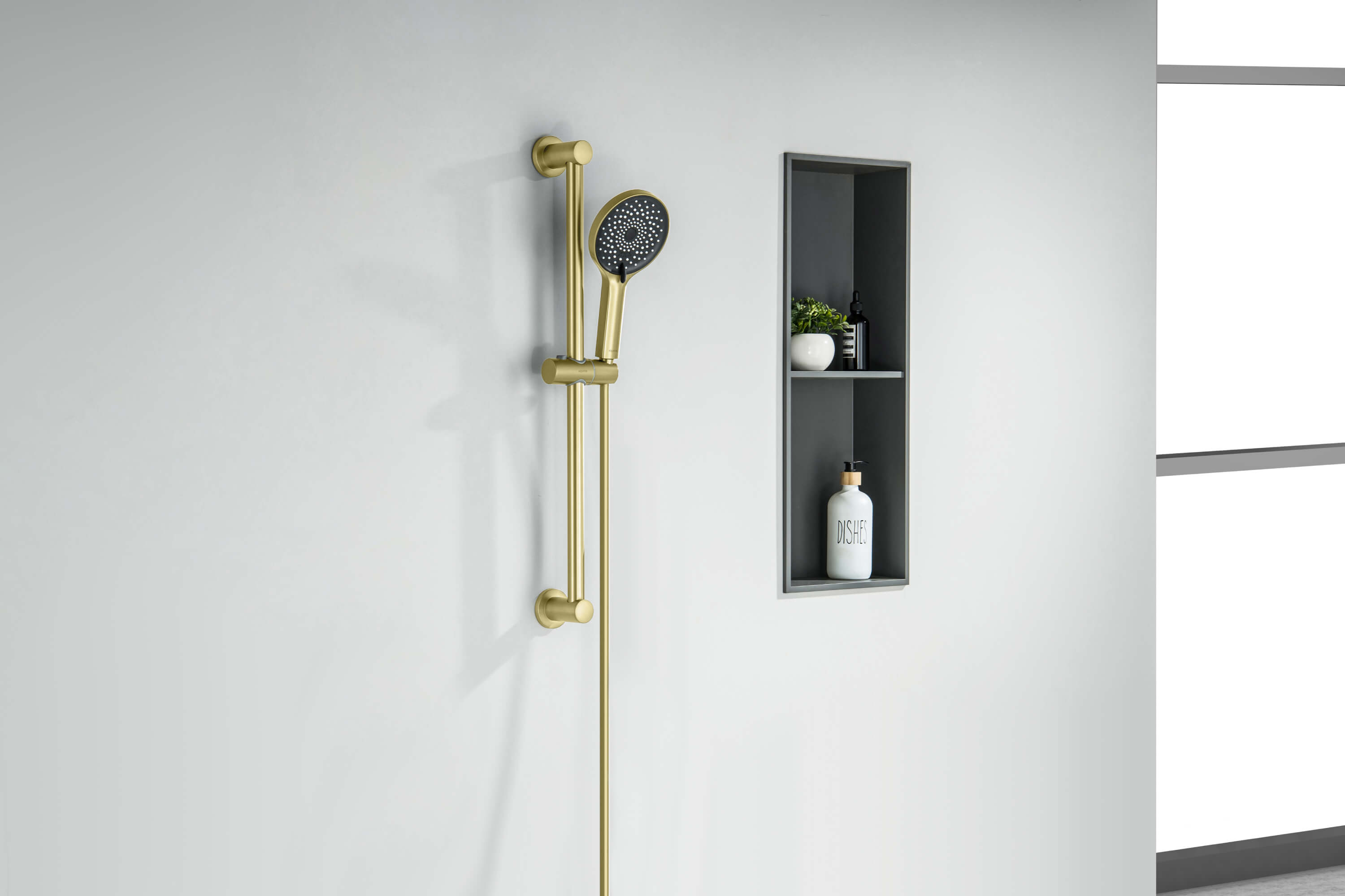 Душевой гарнитур Лугано AQ2022BG шлифованное золото Aquatek