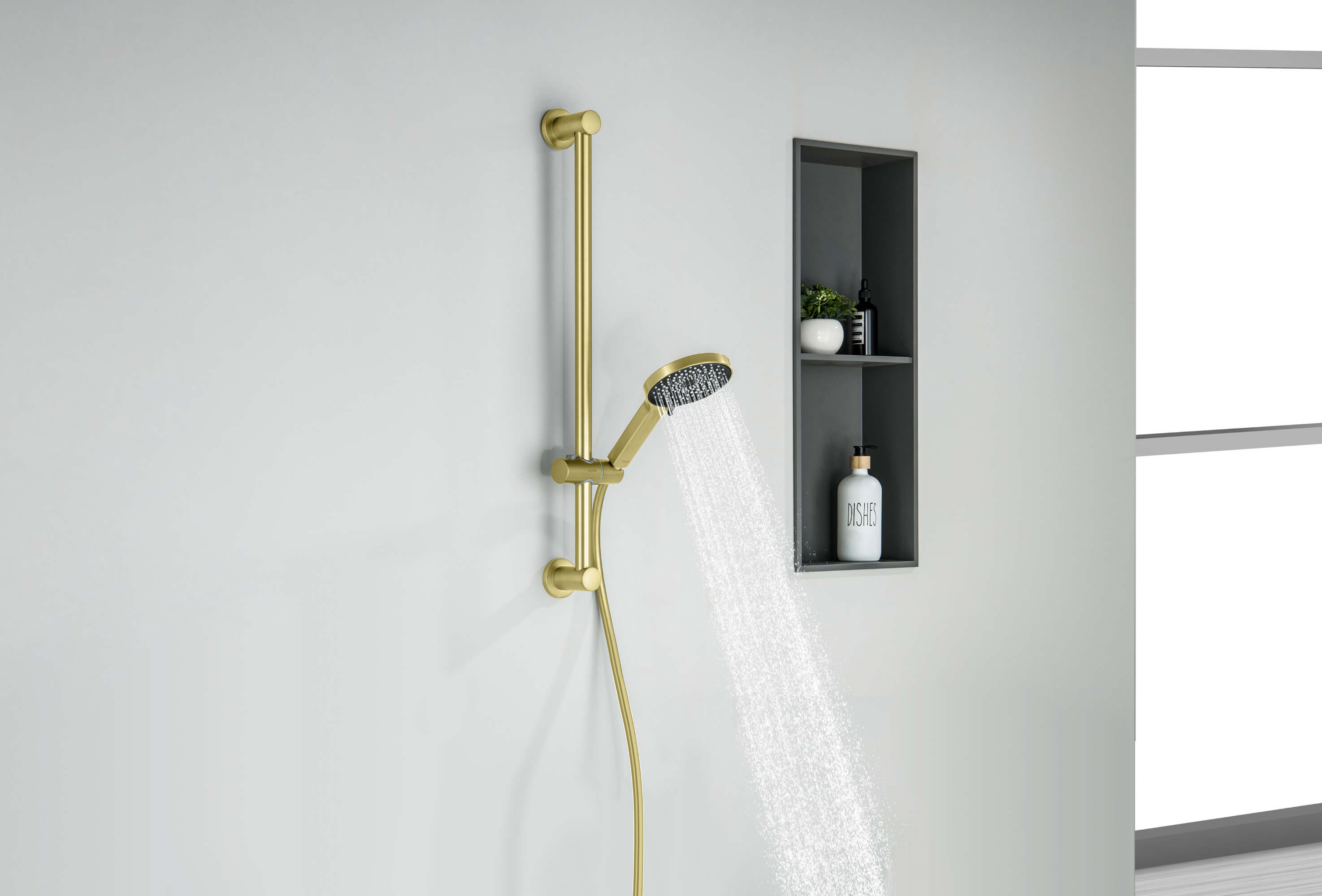 Душевой гарнитур Лугано AQ2022BG шлифованное золото Aquatek