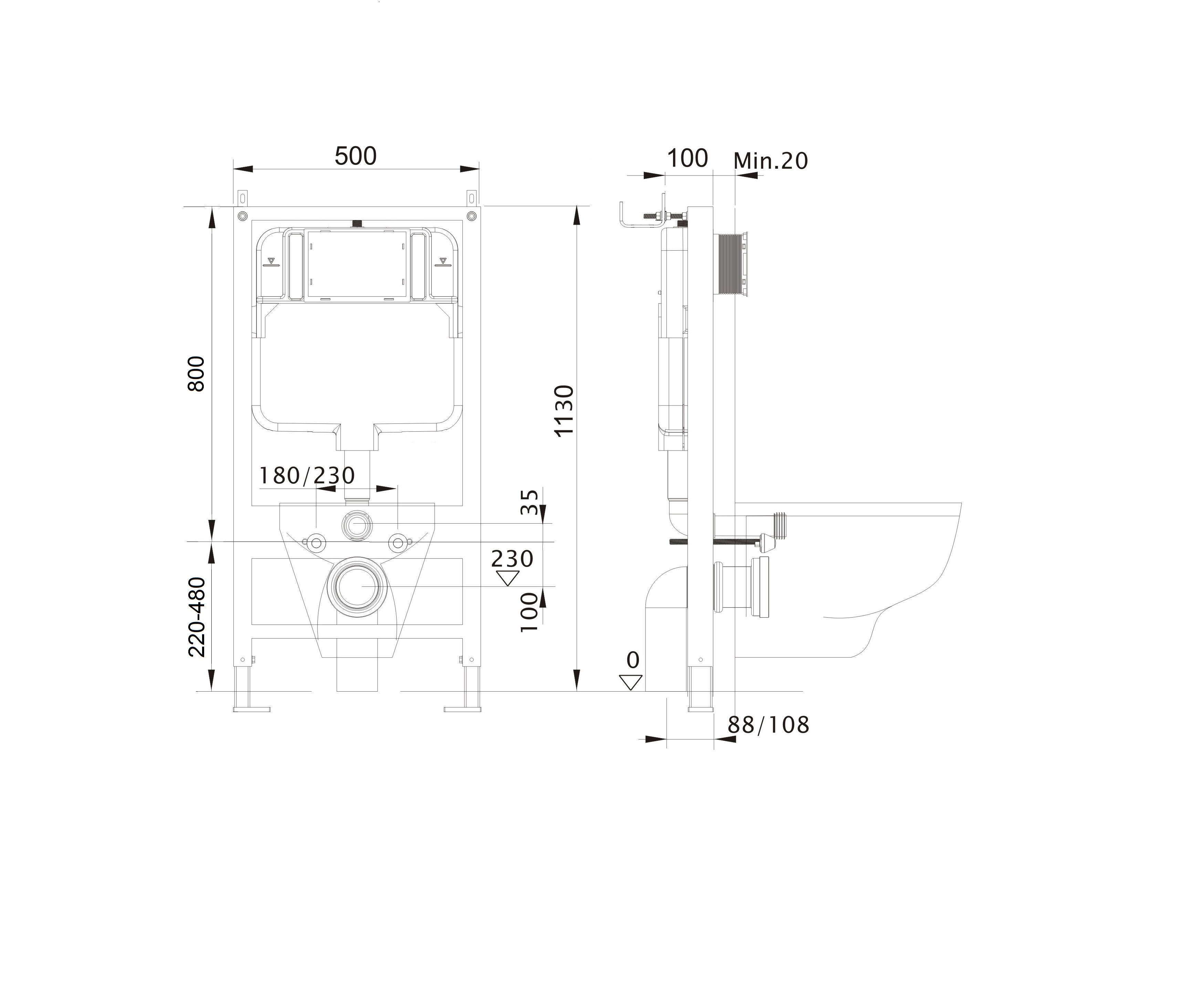 Унитаз с инсталляцией SET AQUATEK ЛЕЯ Т-035 4в1