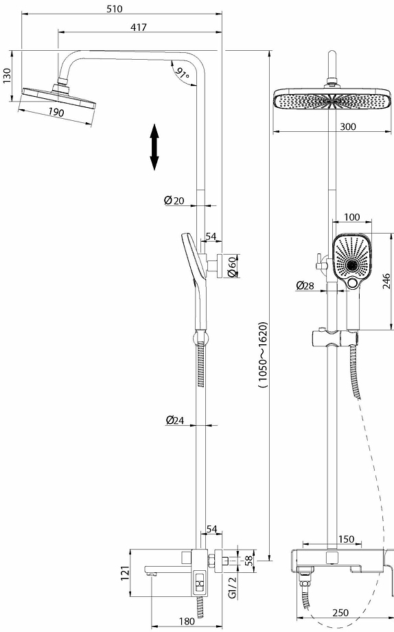 Душевая система Pragma 500.K35.03.420 Grossman