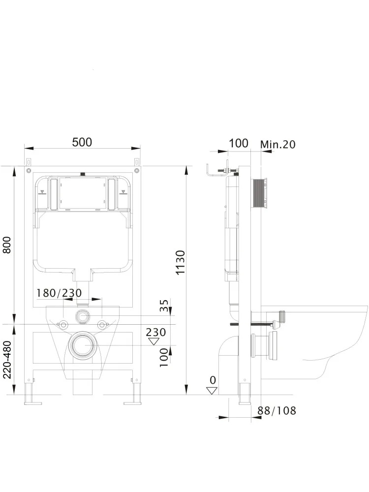 Унитаз с инсталляцией SET AQUATEK ЕВРОПА T KDI29
