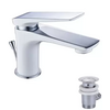 Смеситель для умывальника монолитный, хром/белый LM5906CW Lemark