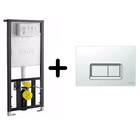 Комплект инсталляция 742-5800-01 с клавишей хром глянец 740-0680 Vitra