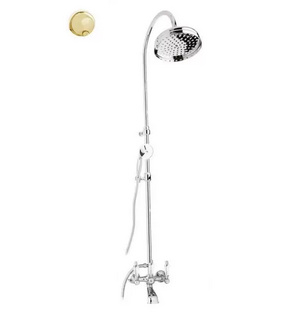 Система душевая DIAMOND-CVD-03-Sw, золото, Swarovski