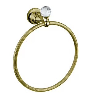 Полотенцедержатель кольцо OLIMP-RN-02-Sw Swarovski Бронза