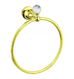 Полотенцедержатель кольцо OLIMP-RN-03/24-Sw Swarovski под золото