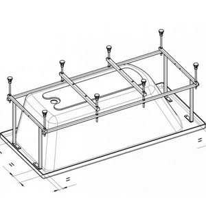 Монтажный комплект к ванне BeCool 170х80 (каркас+сифон) ZRU9302853