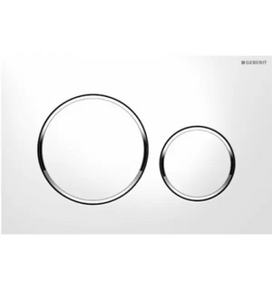 Клавиша двойного смыва SIGMA 20 белая / хром глянцевый для унитаза 115.882.KJ.1
