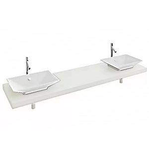 Столешница EB55-2000-N18  PARALLEL 2000 мм c 2 отверстиями для умывальников (белый)