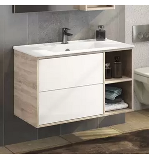 Тумба-умывальник "Гамбург-90" дуб сонома с раковиной COMFORTY 90E