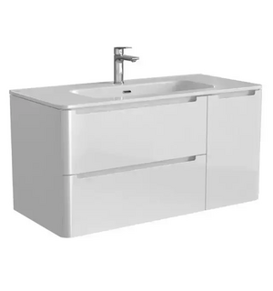 Тумба подвесная с умывальником, 100 см, белый, Edifice, ID EDI10W1i95K