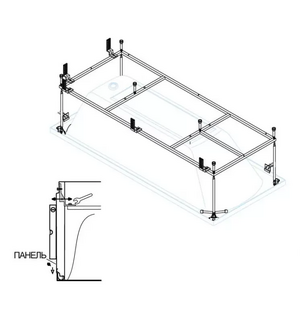 Металлический каркас для акриловой ванны METAURO CORNER-MF CEZARES