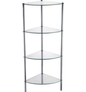 Этажерка угловая стеклянная четырёхэтажная FX-9224 FIXSEN
