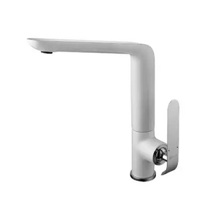 Смеситель для кухни с высоким поворотным изливом, хром/белый LM4905CW Lemark
