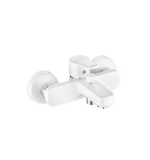 Смеситель для ванны/душа PURE EASY однорычажный /22,5х15х10,5/(белый/хром) 376819165 Kludi