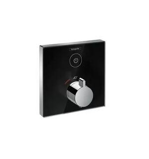 Термостат ShowerSelect для одного потребителя, стеклянный, СМ, черный/хром ShowerSelect Glass 157376