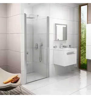 Душевая дверь распашная CSD1-90  белый+стекло Transparent 0QV70100Z1