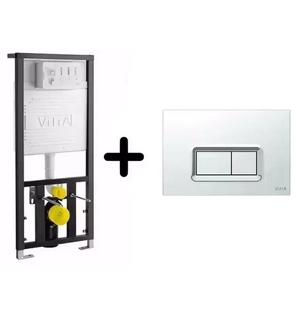 Комплект инсталляция 742-5800-01 с клавишей хром глянец 740-0680 Vitra