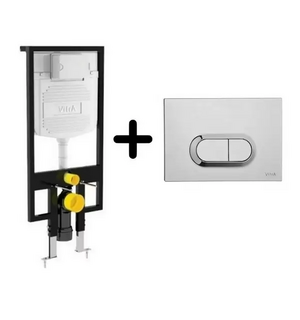 Комплект инсталляция 748-5800-01 с клавишей хром глянец 740-0580 Vitra