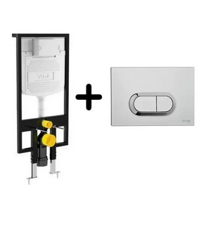 Комплект инсталляция 748-5800-01 с клавишей хром глянец 740-0940 Vitra