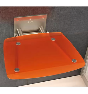 Сиденье для душа OVO-B-ORANGE/BLACK /36x36/(прозрачный оранжевый) Ravak B8F0000047