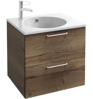 Тумба для раковины EXBA112-Z ODEON RIVE GAUCHE EB2520-R5-E52 два ящика, ручки хром /60/ (дуб табак)