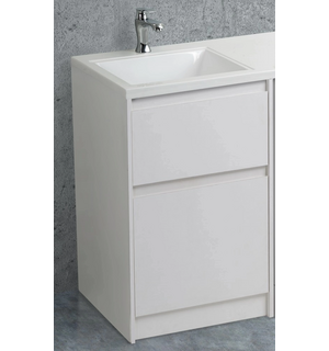 KRAFT-LVD База под раковину напольная с двумя выкатными ящиками, Bianco Opaco, 580x480x855, KRAFT-LVD-580/1200-2C-PIA-BO
