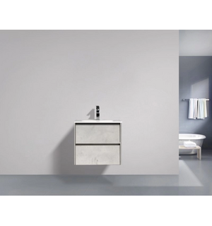 PIETRA База под раковину подвесная с двумя выкатными ящиками, PIETRA-600-2C-SO-ST, цвет Stucco Cemen