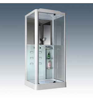 Душевая кабина CS 126 R 90*100*215 см белая (правая), дверь распашная /00054490/