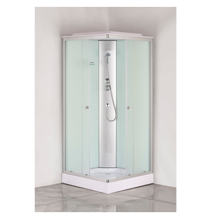 Душевая кабина CS-6491F(CS-8072) 90*90*215 низкая белая стекло 4мм, поддон 13 см /00064696/