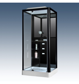 Душевая кабина CS 126-3A L 90*100*215 см черная (левая) дверь распашная /00054486/