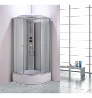 Душевая кабина эконом, матовое стекло, профиль хром, ВМ-525 (80х80)