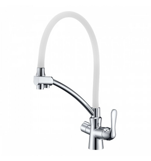 Смеситель для кухни Comfort LM3070C-White, с гибким с подключением к фильтру