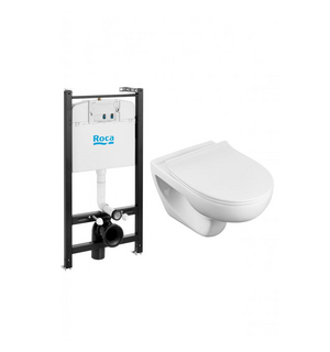 Комплект VICTORIA 7893105010 унитаз Rimless, slim сиденье + инсталляция, без кнопки Roca