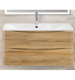 Тумба под раковину подвесная с двумя выкатными ящиками ACQUA Rovere Rustico 1200x450x500 BelBagno
