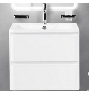 Тумба под раковину подвесная с двумя выкатными ящиками ALBANO Bianco Lucido 600x450x500 BelBagno