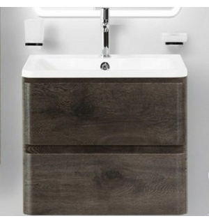 Тумба под раковину подвесная с двумя ящиками ALBANO Robere Nature Grigio 600x450x500 BelBagno