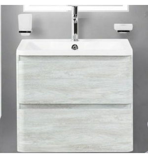 Тумба под раковину подвесная с двумя выкатными ящиками ALBANO Rovere Vintage Bianco 600x450x500