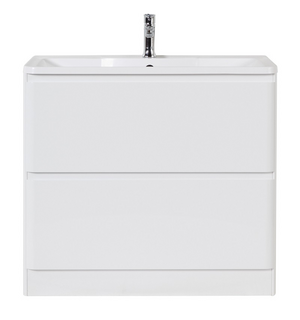 Тумба под раковину напольная с двумя выкатными ящиками ALBANO Bianco Lucido 800x450x810 BelBagno