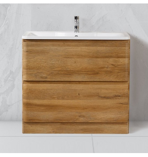 Тумба под раковину напольная с двумя выкатными ящиками ALBANO Rovere Rustico 800x450x810 BelBagno