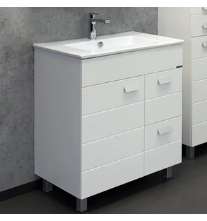 Тумба-умывальник Модена 75M белая с раковиной Quadro 75 00-00001643 Comforty